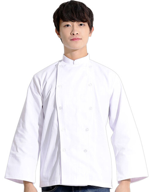廚師服 雙排白釦 長袖 白<span>CCW-CAN-BB-09</span>  |商品介紹|餐飲服裝 / 廚師服 / 廚師帽|西式廚師服  【訂製款】